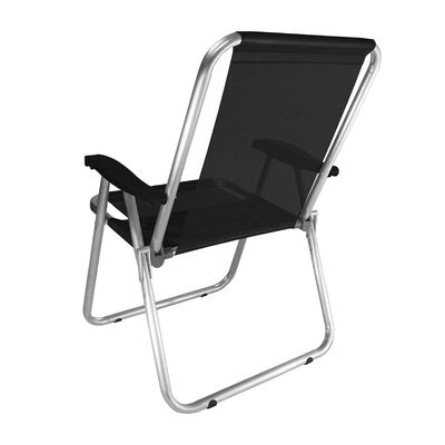 Kit 2 Cadeira Praia Max Alumínio Oversize Preta até 140kg Zaka