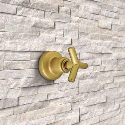 Acabamento Registro Dourado Fosco Padrão Deca Pressão E Gaveta Metal Luxo