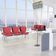 Cadeira Longarina 3 Lugares Aeroporto Recepção Cromado Baixa Flexi P03 Vinil Vermelho - Lyam