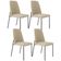Kit 04 Cadeiras Decorativa Estofada Para Sala De Jantar Bella L02 Linho Bege Escuro - Lyam Decor