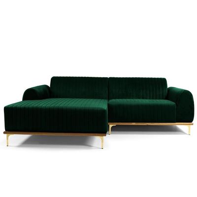 Sofá 4 Lugares Com Chaise Molino 255cm Verde Musgo C-303