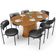 Mesa Para Sala de Jantar Valência com 06 Cadeiras Sala de Jantar Louise L02 Couríssimo Preto - Lyam Decor