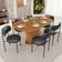 Mesa Para Sala de Jantar Valência com 06 Cadeiras Sala de Jantar Louise L02 Couríssimo Preto - Lyam Decor