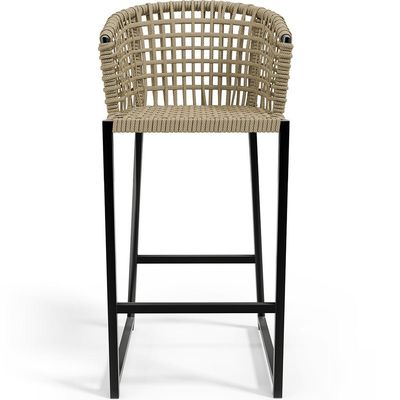 Kit 06 Banqueta Para Área Gourmet Cozinha Varanda Corda Náutica Porto D04 Bege - Lyam Decor