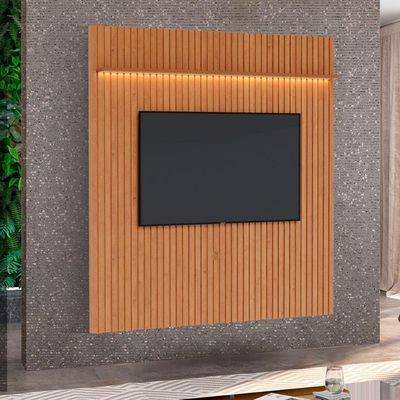 Painel Para Tv Ripado Flow Led Nature - Móveisaqui