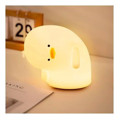 Lâmpada Luminária Infantil Patinho Torto LED Silicone - Toque Mágico e Seguro