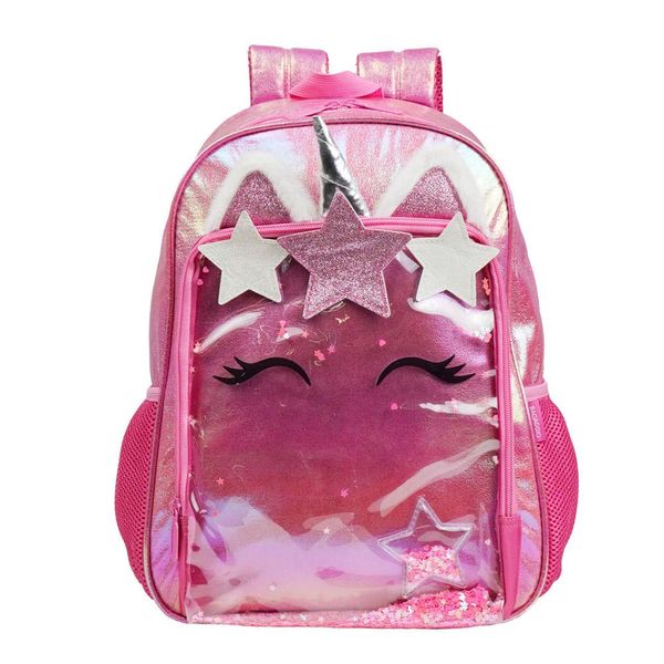 Mochila Escolar Feminina Unicórnio Confetti Rosa U / Rosa