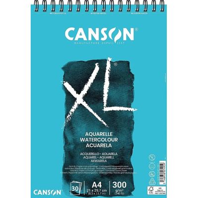 Bloco Espiralado XL A4 300g/m² Aquarelle 30 Folhas - Canson