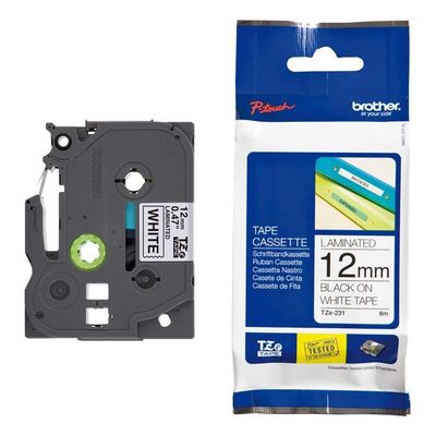Fita Brother Tze 231 12mm - Preto - Tze 231