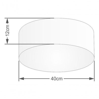 Plafon Cilíndrico Md-3005 Cúpula Em Tecido 40x12cm Rosa Bebê - Bivolt