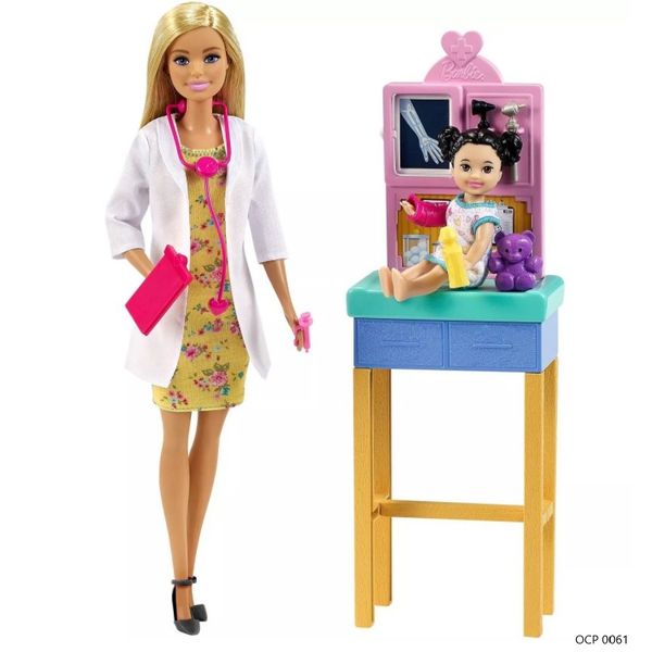 Boneca Barbie Profissões Médica Pediatra Loira GTN51 Mattel