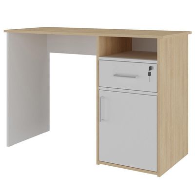 Mesa Para Escritório Escrivaninha Home Office Hall A02 Carvalho Branco - Lyam Decor