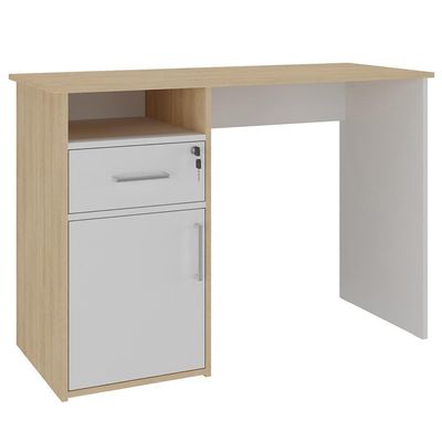 Mesa Para Escritório Escrivaninha Home Office Hall A02 Carvalho Branco - Lyam Decor