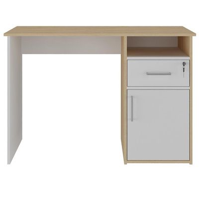 Mesa Para Escritório Escrivaninha Home Office Hall A02 Carvalho Branco - Lyam Decor