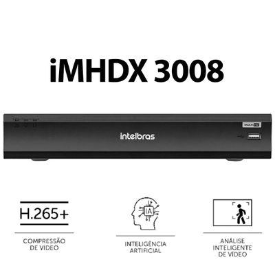 Kit Intelbras 4 Cameras Segurança 1220b Full Color Dvr Imhdx 3008 + hd 2tb Purple