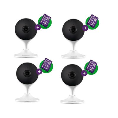 Kit 4 Câmeras de Segurança iMX branca Wi-fi Full hd Intelbras com Cartão 32gb Purple Intelbras
