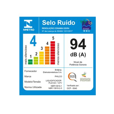 Liquidificador Philco 1200W 3L 12 Velocidades Cinza PLQ12A 127V