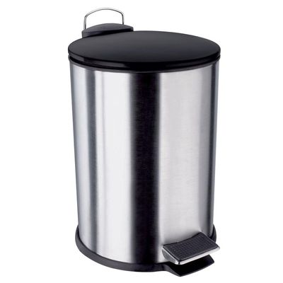 Lixeira com Pedal LIX2317-PT em Inox e PP 3L Euro Home Inox com Preto
