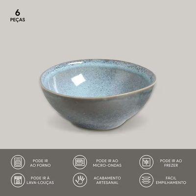 Conjunto de Cumbucas Coup Stoneware Breeze 6  Porto Brasil Azul