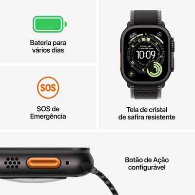 Apple Watch Ultra 3 GPS+ Cellular 49mm Pulseira Loop Alpina M Cinza / Bivolt
