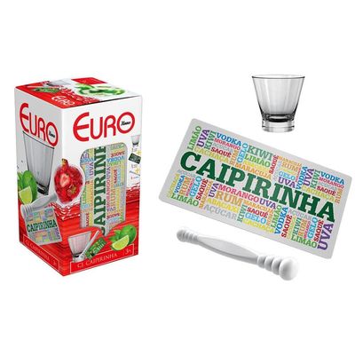 Kit Caipirinha Euro Sabores em Vidro 3 Peças VDR0632SB Branco