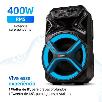 Caixa Amplificada 400 W RMS, TWS, Bluetooth CM400L Mondial Preto / Bivolt