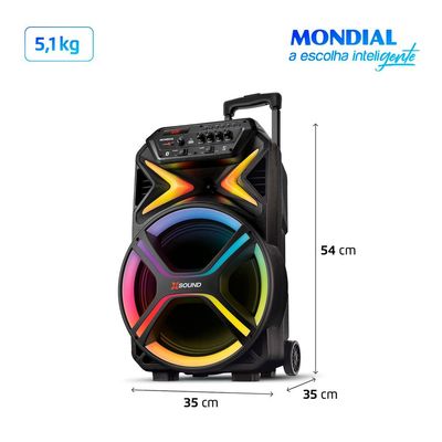 Caixa Amplificada 400 W RMS, TWS, Bluetooth CM400L Mondial Preto / Bivolt