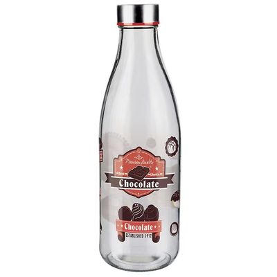 Garrafa para Leite Premium Quality Chocolate 950ml Euro Transparente