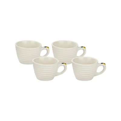 Conjunto de Xícaras para Café Hauskraft Bee em Porcelana 90 ml Branca 4 Peças n/a