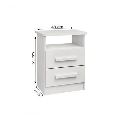 Mesa De Cabeceira Firenze 2 Gavetas Com Nicho - D Doro Castanho/off White