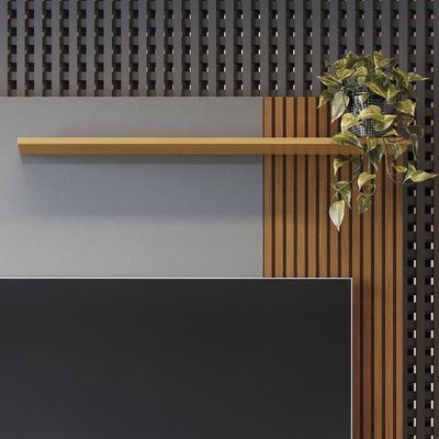 Rack Home Painel Chicago - Mdf Rodízios E Portas De Correr Para Até 60" Tauari-cinza Perolizado - Lukaliam Móveis