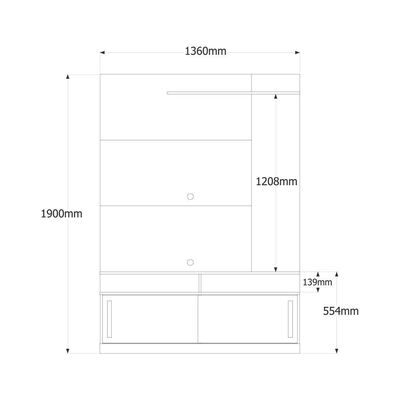 Rack Home Painel Chicago - Mdf Rodízios E Portas De Correr Para Até 60" Tauari-cinza Perolizado - Lukaliam Móveis