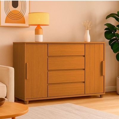 Cômoda Gaveteiro Organizador 4 Gavetas Vivace Cinamomo