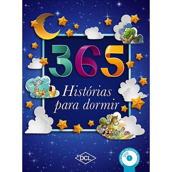 Livro 365 - Histórias para Dormir - Almofadado com CD - Azul - Editora DCL