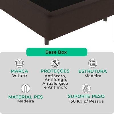 Cama Box Viúvo Marrom V-store 128x188x44