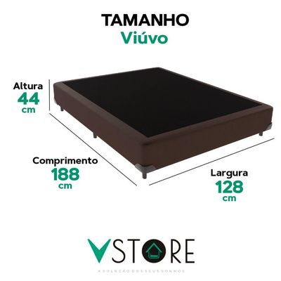 Cama Box Viúvo Marrom V-store 128x188x44