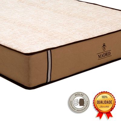 Cama Box Baú King Cinza E Colchão Madrid Molas Vstore