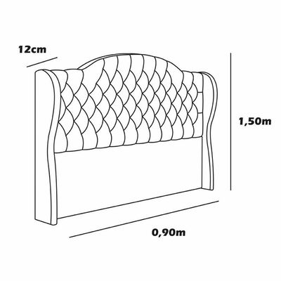 Cabeceira Estofada Solteiro 90 Cm Cristal Veludo Terracota