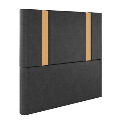 Cabeceira Estofada King 195 Cm Ametista Veludo Preto