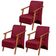 Kit 3 Poltronas Venus 1 Lugar Braço Madeira Maciça Tecido Suede Unidecor Bordô