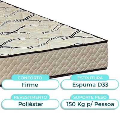 Cama Box Preto Solteiro + Colchão D33 Maxsono Paropas