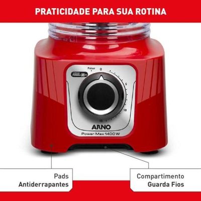 Liquidificador Arno Power Max 1400W Vermelho 110V