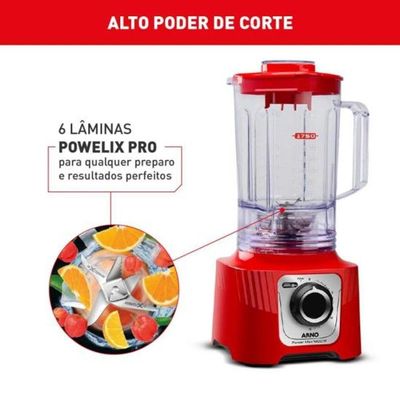 Liquidificador Arno Power Max 1400W Vermelho 110V