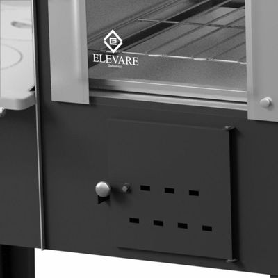 Forno Acoplado A Lenha Preto Chapa De Alumínio N°01 Esq