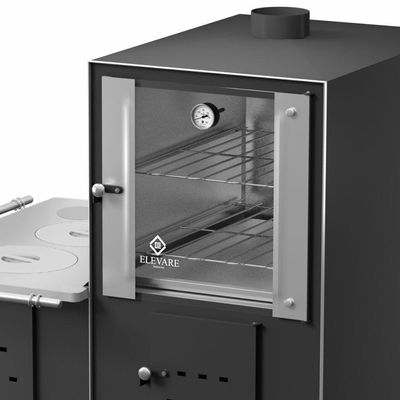 Forno Acoplado A Lenha Preto Chapa De Alumínio N°01 Esq