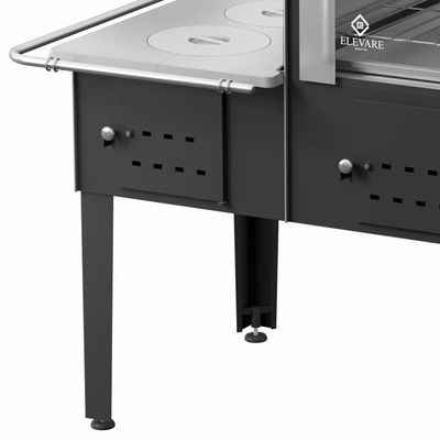 Forno Acoplado A Lenha Preto Chapa De Alumínio N°01 Esq