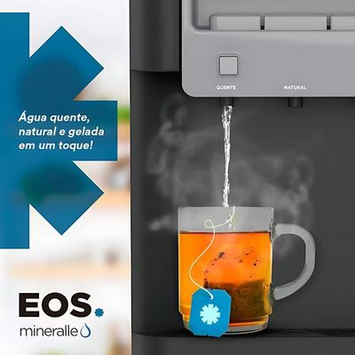 Bebedouro Agua Quente Natural E Gelada Eletrônico Preto Galão Mineralle EBE06QP 220V