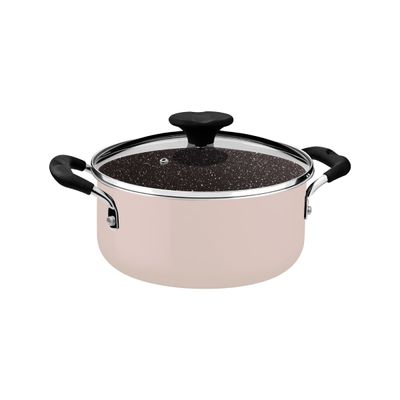 Caçarola Tramontina Tunis em Alumínio 24 cm 4,8 L Cerâmico Rosa Trufado