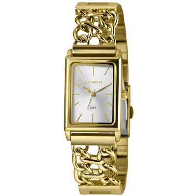 Relógio Lince Feminino Ref:Lqg4798l23 S1kx Retangular Bracelete Dourado