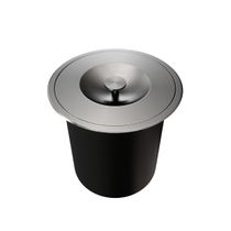 Lixeira de Embutir Redonda Docol Massima em Aço Inox Escovado com Balde Plástico 6 Litros